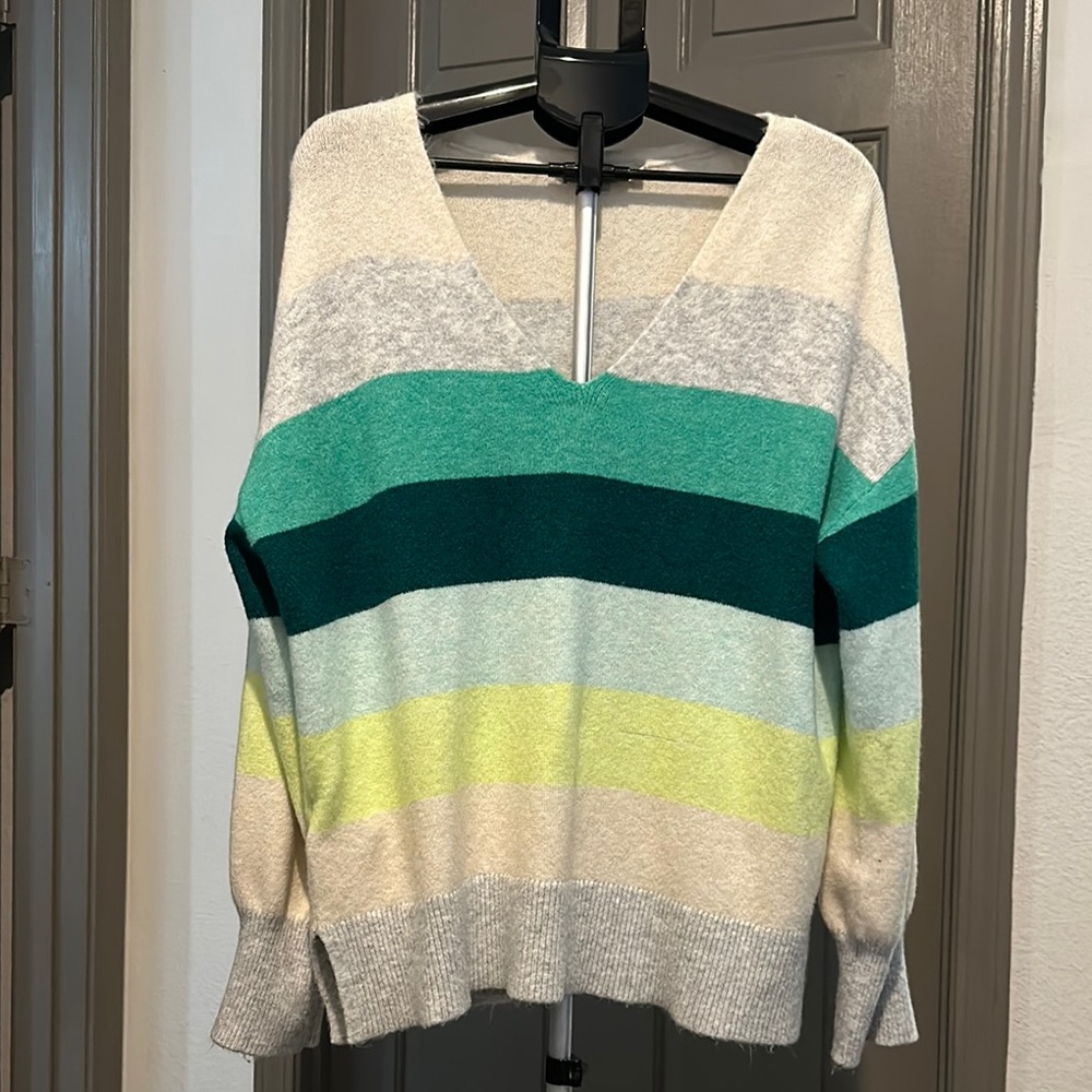 Striped V-Neck Sweater